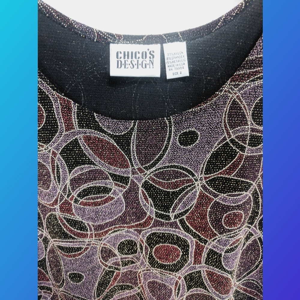 Chico's Sleeveless Metalic Top - Picture 4 of 5